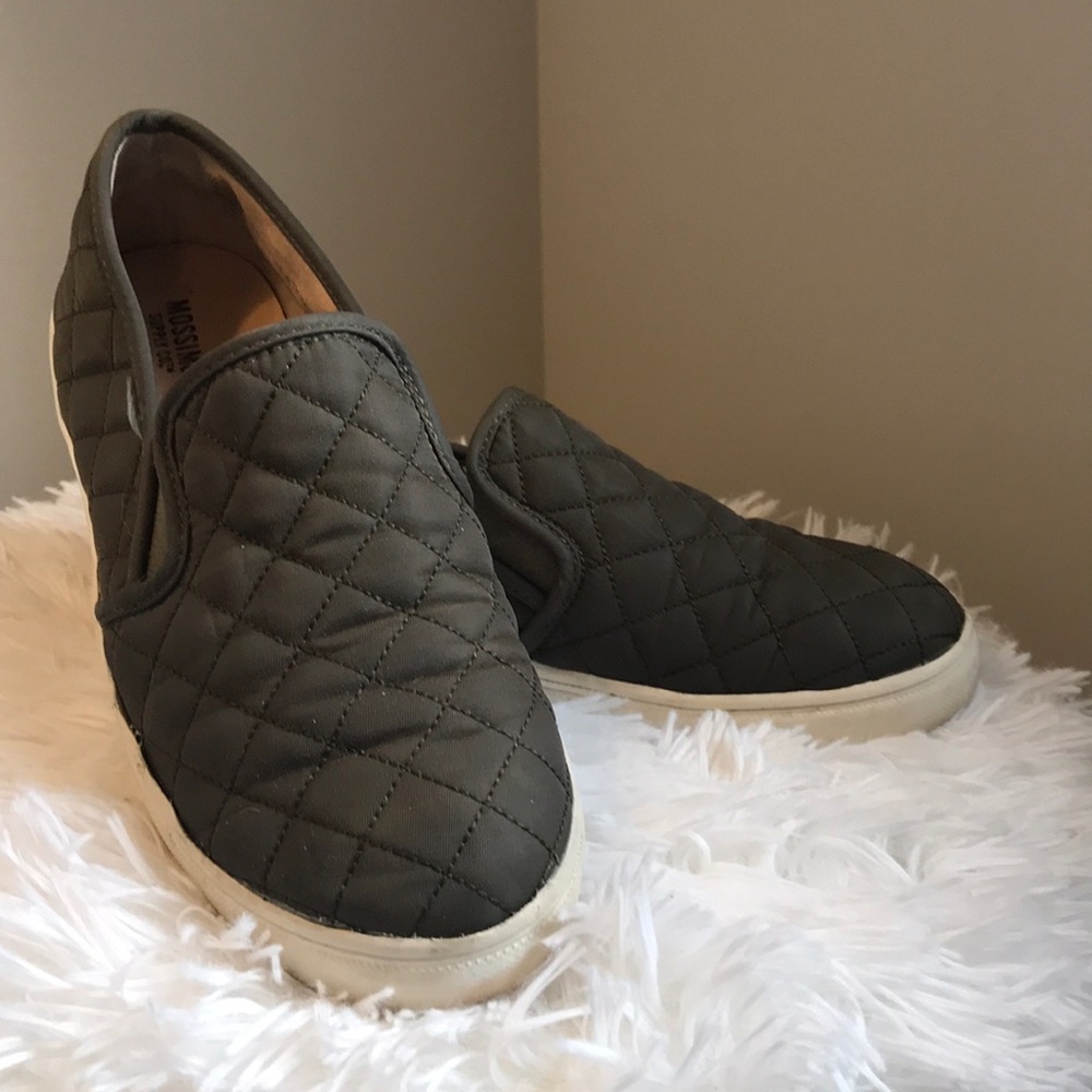 Army green slip on vans